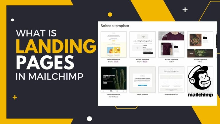 What is landing page in Mailchimp
